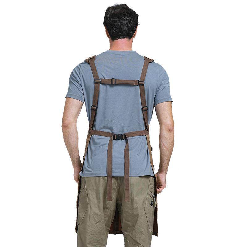 过蜡油【S-324工蜡帆布具围裙欧美水洗帆围伐木布工木匠工多袋工