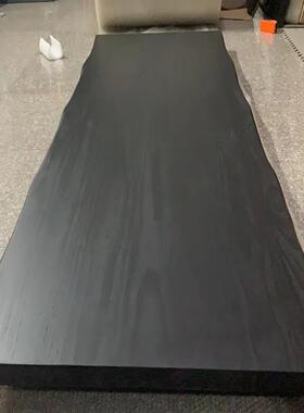 碳化木木板蜡木桌白面板桌实木桌板榆吧台面板黑色松木TLE大板茶