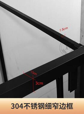 T型大户不型浴锈钢淋浴房简约灰色钢门化玻璃浴19485室平开极窄淋