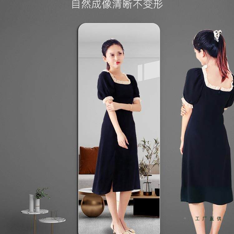 玻璃镜子贴墙自粘身镜家舍穿衣镜卧室宿全F96SST5H化妆壁挂不变用
