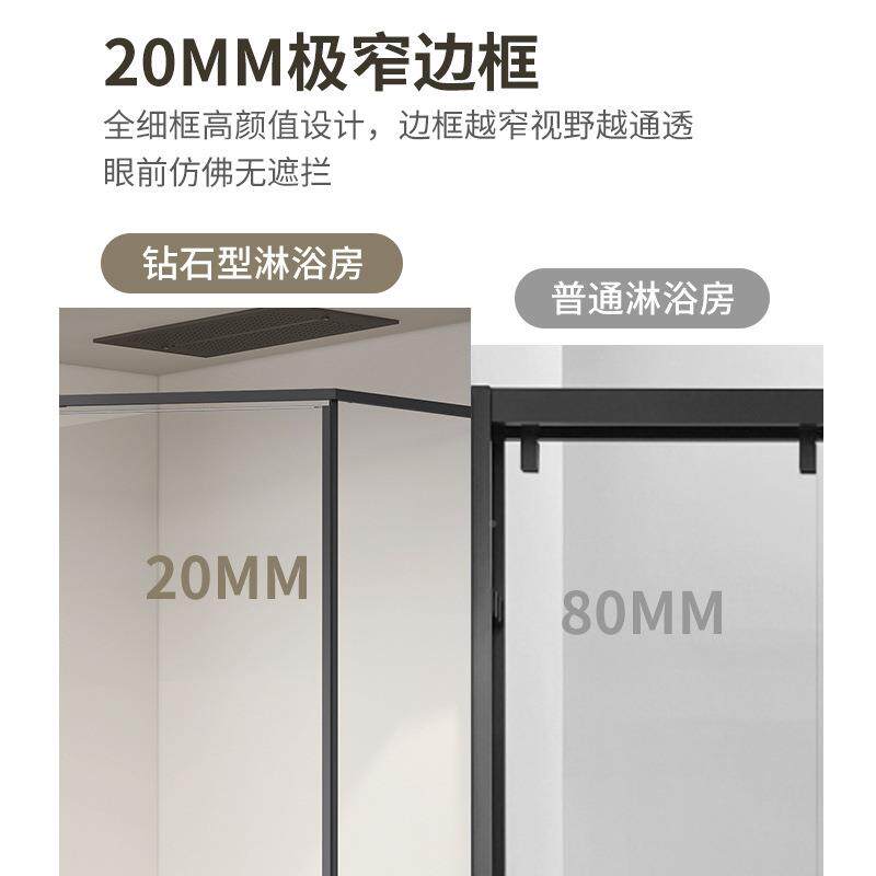 钻石型淋房开门浴内室卫生间沐217浴房干外湿分离玻璃不锈钢浴隔
