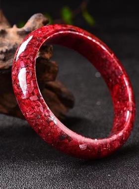 高含量然朱收藏级70987077原矿晶体砂全天砂透光古贵复妃镯子