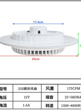 2506道GEC012于V大风力可用油机烟管等排气管PWM25S圆形风扇
