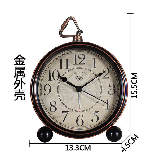 小型怀旧床头闹钟欧式座钟复古表摆台式钟表桌面摆件家Y用摆放时