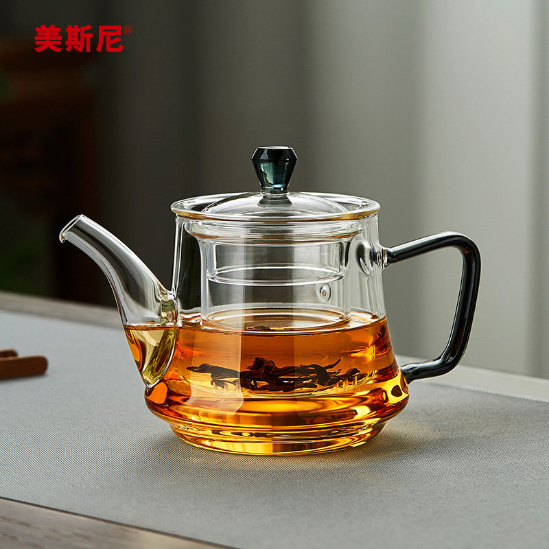 美斯尼玻璃茶壶单壶泡茶小号红茶具茶水分离泡茶器家用花茶壶套装