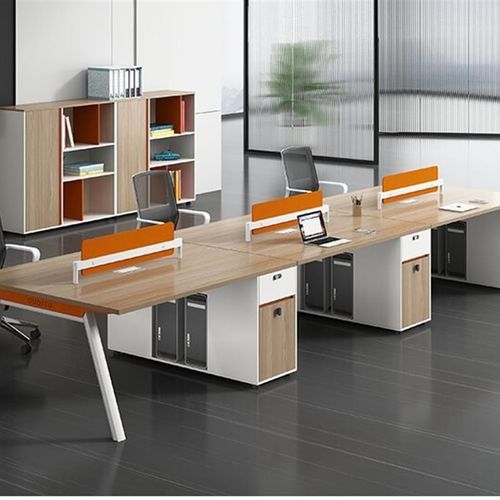 职员办公桌椅组合简约现代双四人工位员工桌六人位屏风办公室卡座