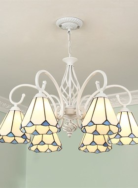 蒂凡尼吊灯地中海田园风格蓝色简约温馨客厅卧室书房餐厅儿童房灯