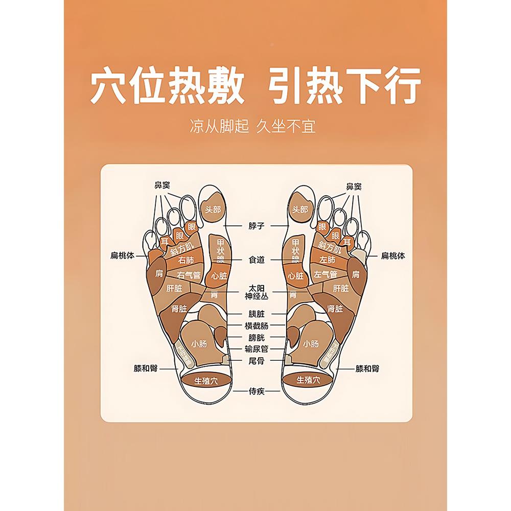 次日达暖垫足暖脚发热贴艾草生姜暖脚贴底保暖脚贴鞋垫暖脚神器冬