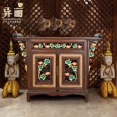 异丽东南亚风格 客厅玄关柜泰国门厅玄关桌隔断柜边柜酒柜 家具泰式