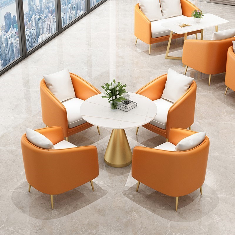 售楼处洽谈桌椅酒店美容院商务接待一桌四椅奶茶店卡座沙发