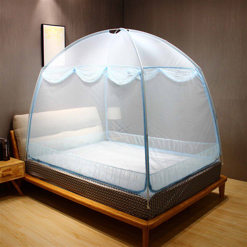 新款U型三开门蒙古包蚊帐 1.5m1.8米圆顶蚊帐拉链有底蚊帐