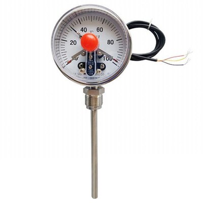 电接点双金属温度计wssx-411 0-100200 表盘100mm 双上限 M27*2