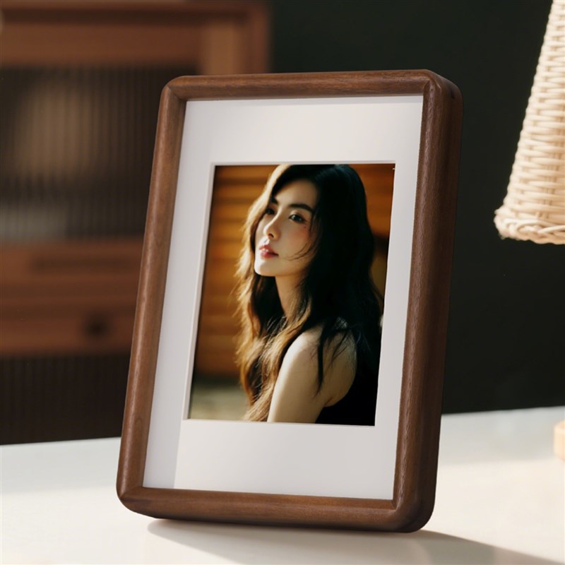 黑胡桃实木相框摆台6六寸洗写真照片打印8高级感7定制diy做成空框
