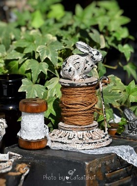 in铸铁麻绳装饰饰品扎卡花园杂货线轴家庭窗口展示软装饰手工道具