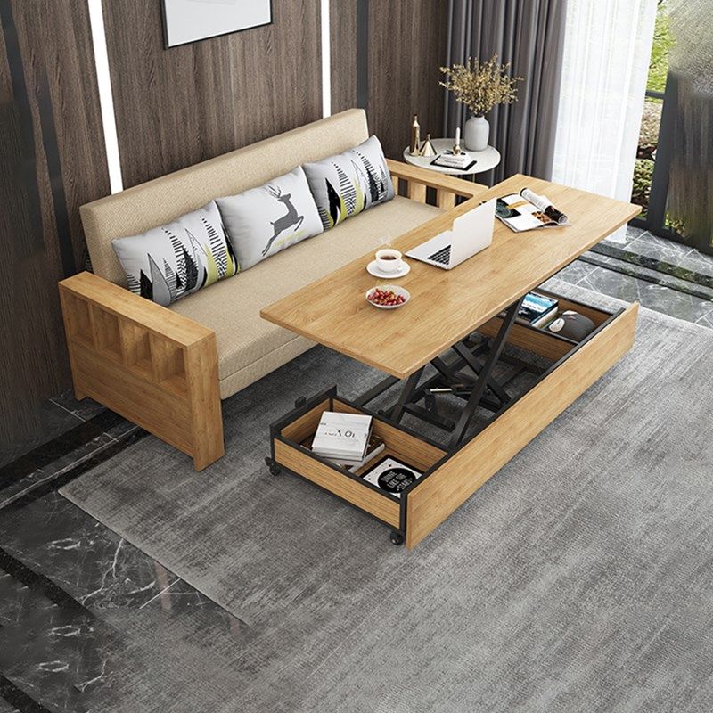 沙发餐桌一体式家用 桌床两用实木电动多功能折叠沙发床双人2米