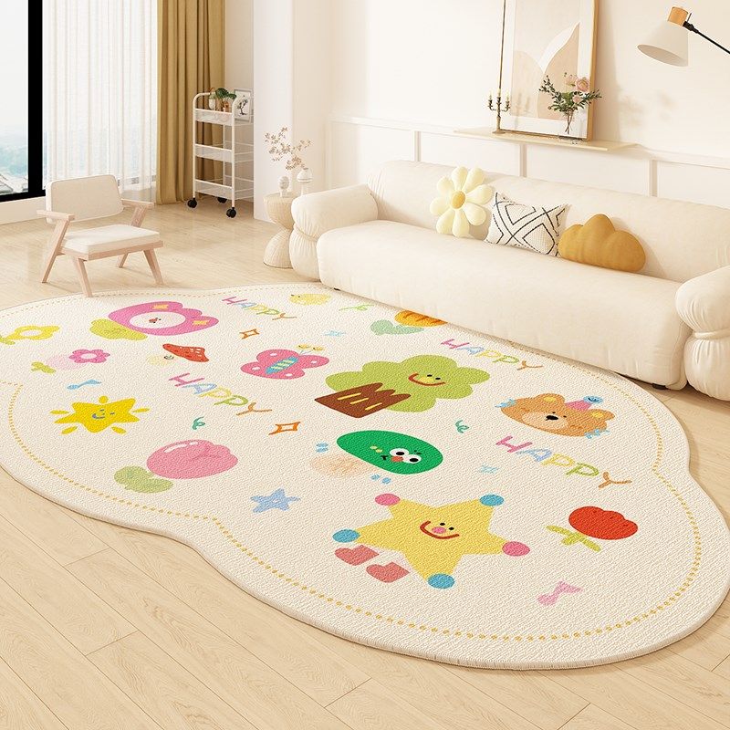 异形云朵客厅地毯多巴胺卡通儿童防水防污卧室床边地垫沙发茶几垫,居家布艺,地毯,淘宝优惠券,粉丝福利购,淘宝优惠卷