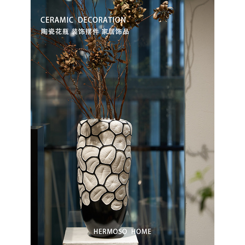 HERMOSO 艺术落地大花瓶陶瓷摆件玄关装饰品酒柜客厅样板间乔迁礼,家居饰品,装饰摆件,淘宝优惠券,粉丝福利购,淘宝优惠卷