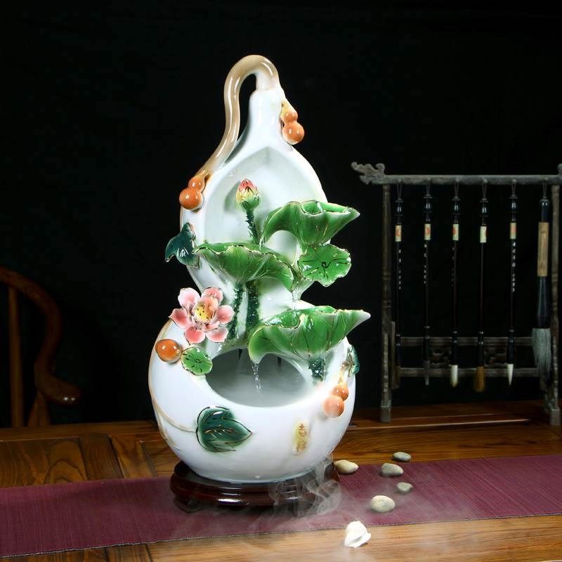 陶瓷流水创意摆件加湿器客厅办公室卧室招财桌面循环流水鱼缸装饰,家居饰品,流水摆件,淘宝优惠券,粉丝福利购,淘宝优惠卷
