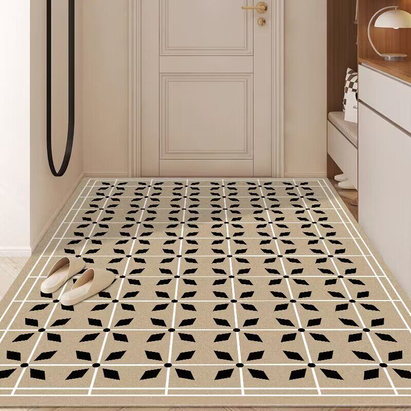 圈绒地毯防滑吸水家用入户地垫门口客厅卧室床边简约奶油风地毯