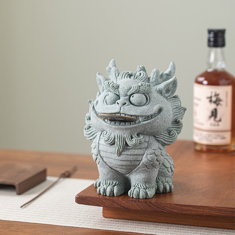 青砂文创麒麟摆件吞金兽办公室桌面造景装饰品招财可爱瑞兽礼品