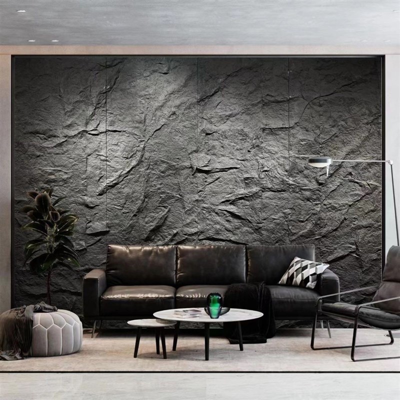 pu石皮大板背景墙蘑菇石PU仿文化石外墙砖轻质石材仿真石板大板