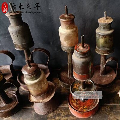 怀旧老物件老煤油灯老式玻璃罩子油灯民间农村老旧货7080年代旧物