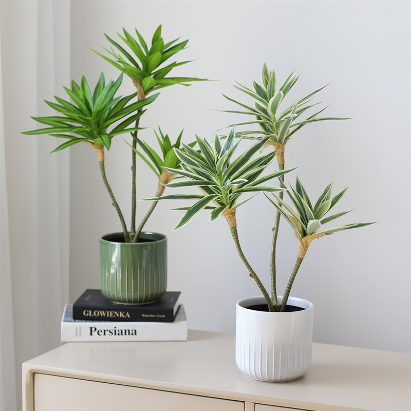 高品质3头百合竹仿真植物盆景仿真花仿真绿植假植物家居桌面摆件