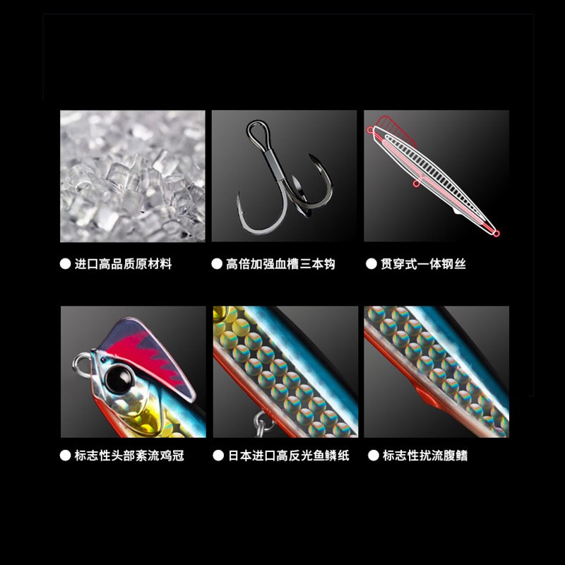 翼路猎人辣子鸡超远投沉水铅笔 路亚饵翘嘴鳜鱼鳡鱼 远投沉水铅笔