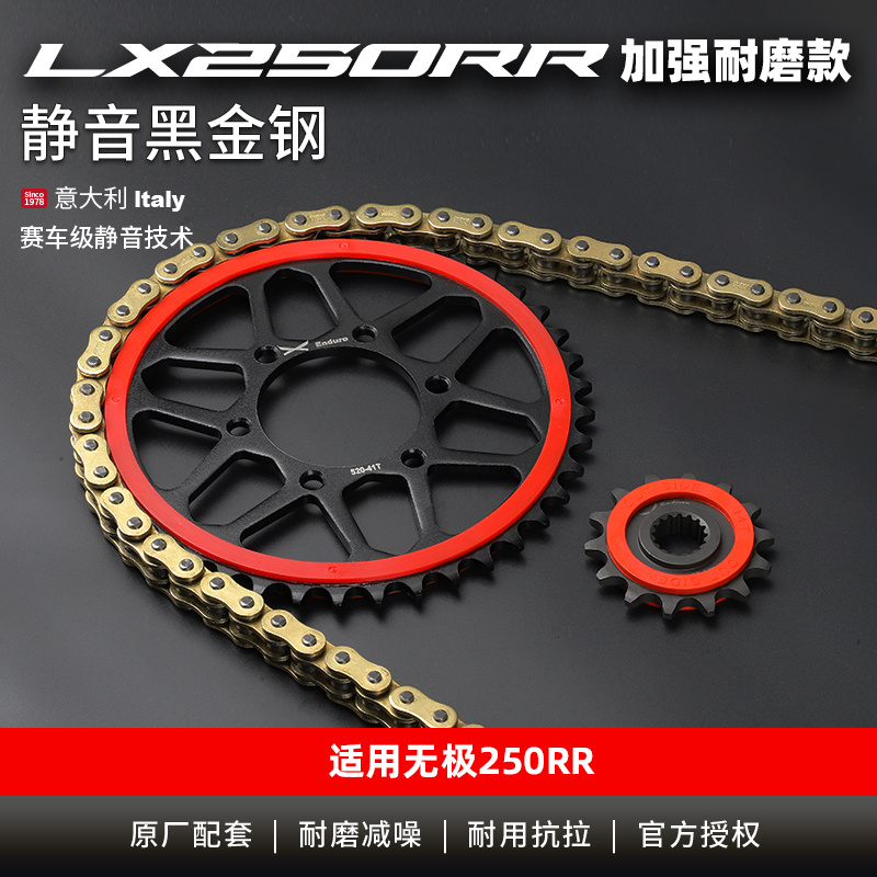 适用隆鑫无极LX250GS-3 250RR改装链轮大小牙盘静音征和油封链条