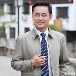 正品年父亲节假中发男士老年人发丝斜刘海短直真发真发假发套中老