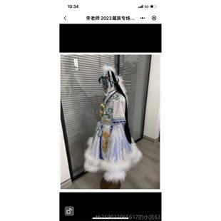 正品新款儿童白哈达演出洁服女童藏族古蒙族舞蹈的表演服装可定制