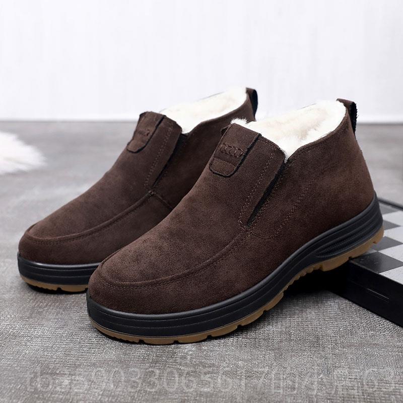 正品老北京棉鞋男加绒加厚冬季布纯羊毛牛筋底防滑大码中46老年爸