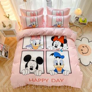 正品 双人间 is网红简单拉丝四件纯水洗棉床单床单被套套n宿舍单