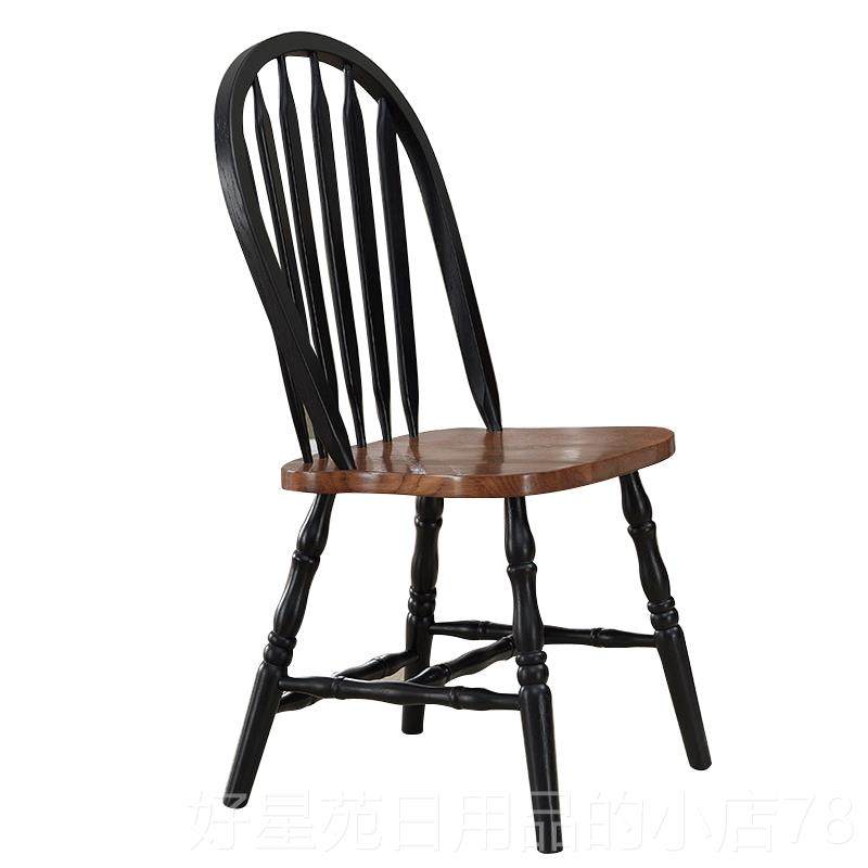 高档美式实木温莎家餐椅北欧椅红橡木全简约舒适休闲咖啡椅用酒椅
