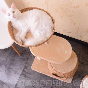 高档出口日本 猫爬架猫窝猫树I猫攀自制D剑麻猫Y大抓板猫窝爬猫