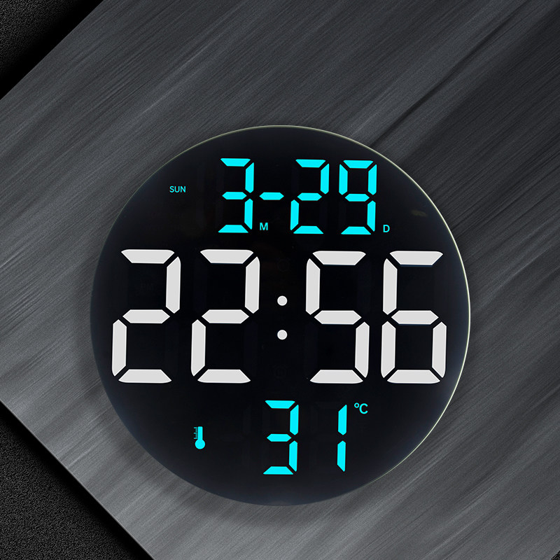 大屏幕家用LED电子时钟客厅数字多功能挂墙创意遥控台钟个性闹钟