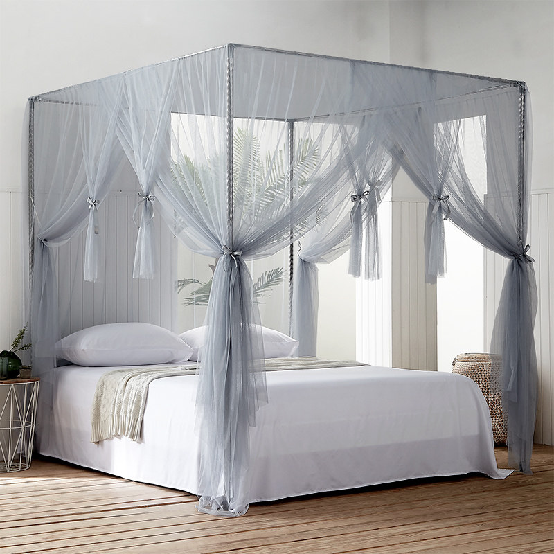 蚊帐2022新款高级中大床落地式公主风三开门加密加厚老式帐子支架
