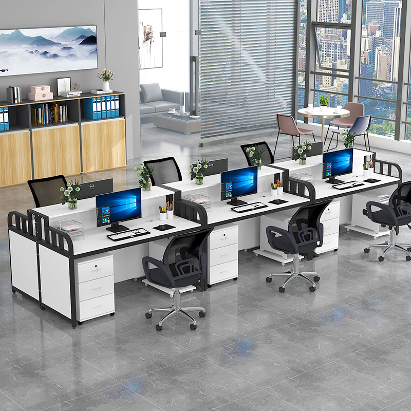 办公桌隔断屏风单人员工组合6人位简约办公室屏风双人职员4人工位