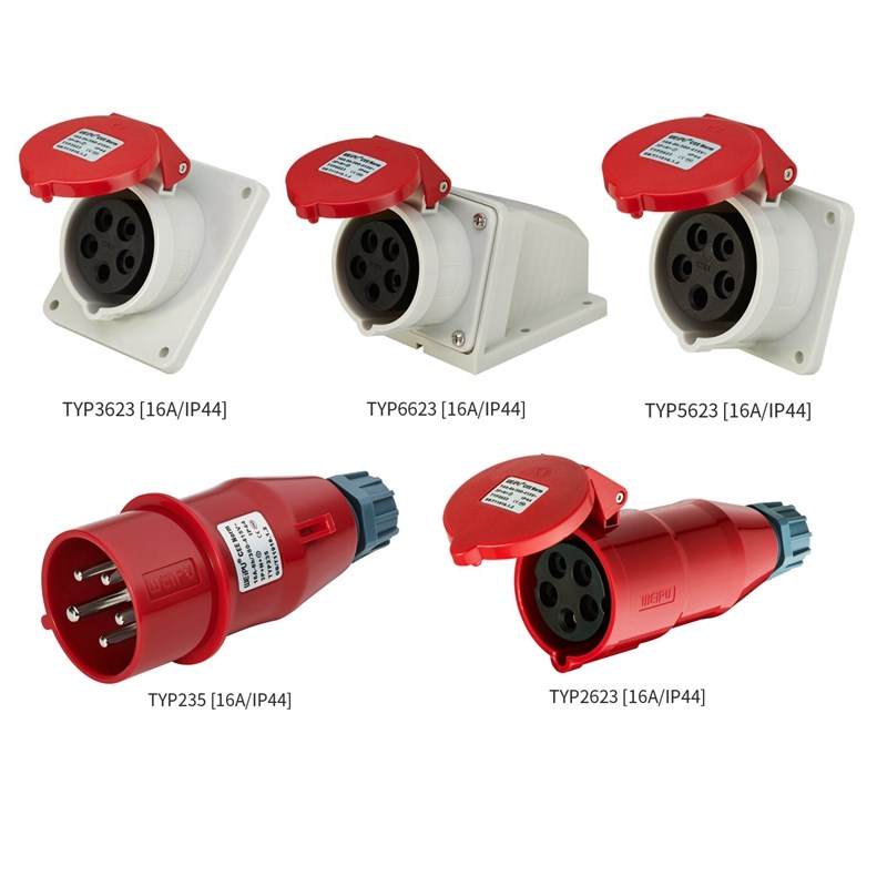 威浦工业插头插座TYP2公母连接器15芯明装/暗装/移动座连接器