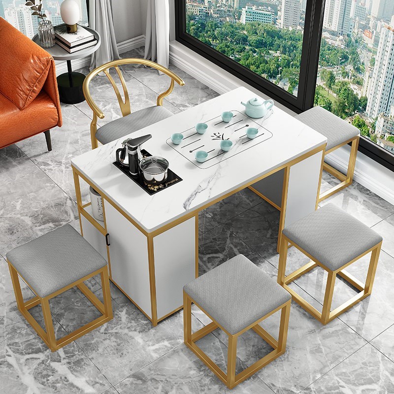 茶台家用阳台小茶桌一米客厅茶几泡茶一体茶桌椅岩板茶台桌