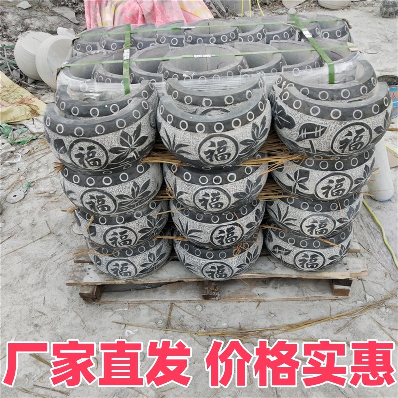 石雕柱墩石青石柱门口柱脚石家用仿古柱子摆件柱顶石底座石墩厂家