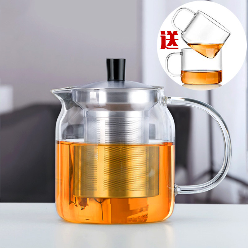 尚明小号耐热玻璃茶壶家用泡茶壶套装过滤红茶冲泡茶器沏茶杯茶具