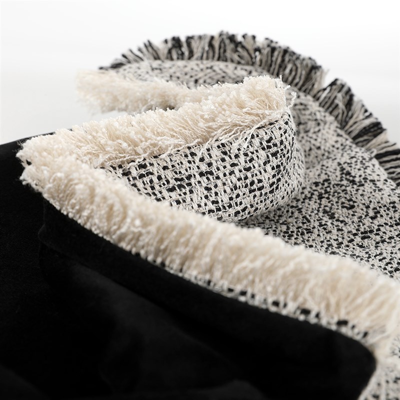 bilnd简约风抱枕棉麻抽须靠垫米白色肌理靠枕样板间民宿沙发