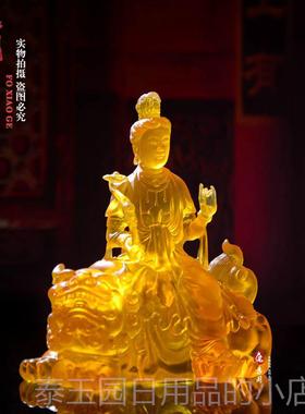 高档佛家孝阁树仿琉璃文殊脂菩萨佛居供奉佛像客厅装饰摆件厂家包