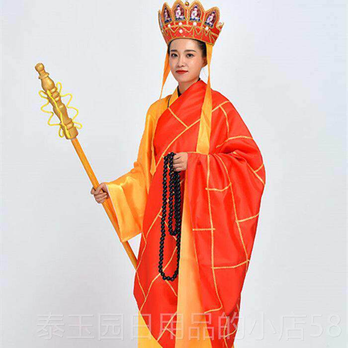 高档僧西游记服，全套唐服，全套唐服唐三柱成人僧道具，，唐僧