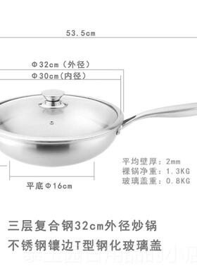 高档Rikyu日本休复油不锈钢3利04平底合炒锅蜂巢无涂层少烟电磁炉