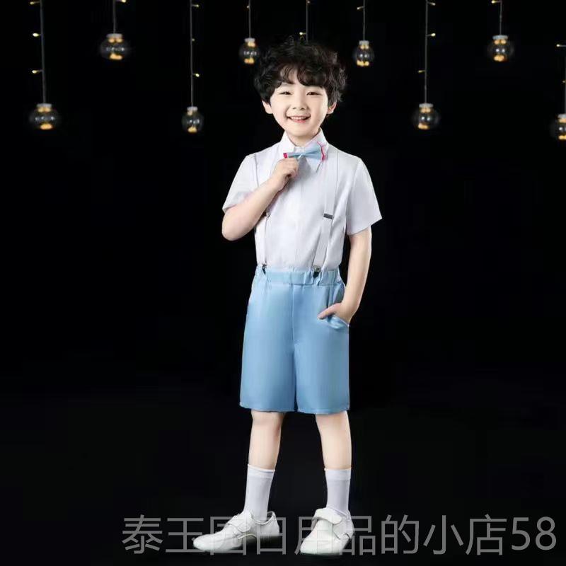 高档国儿庆童合唱演出服男童女朗童亮片蓬裙小学生大合唱诵蓬表演
