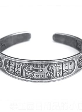 高档犬情书·口阿努比斯狗银纯古埃及壁画 画开 手镯子送舐女友生