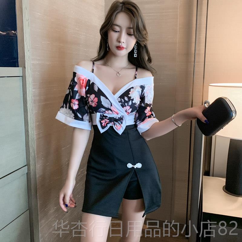正品性感女性服装桑拿技师制服L修身oo浴k低胸吊带日本和服工按摩