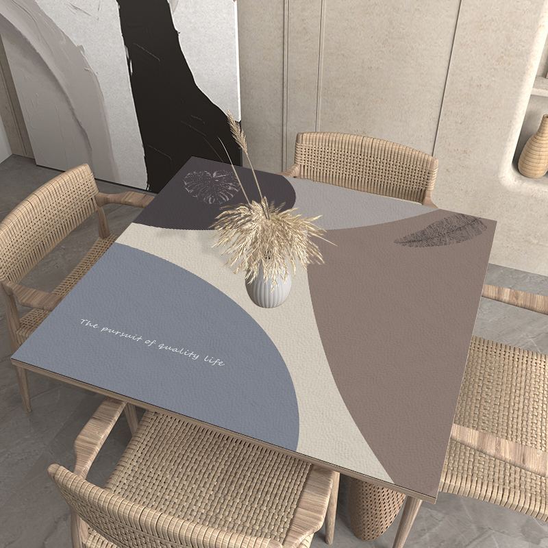 皮革桌垫正方形桌布防水防油防烫免洗餐桌茶几硅胶桌垫皮质方桌布